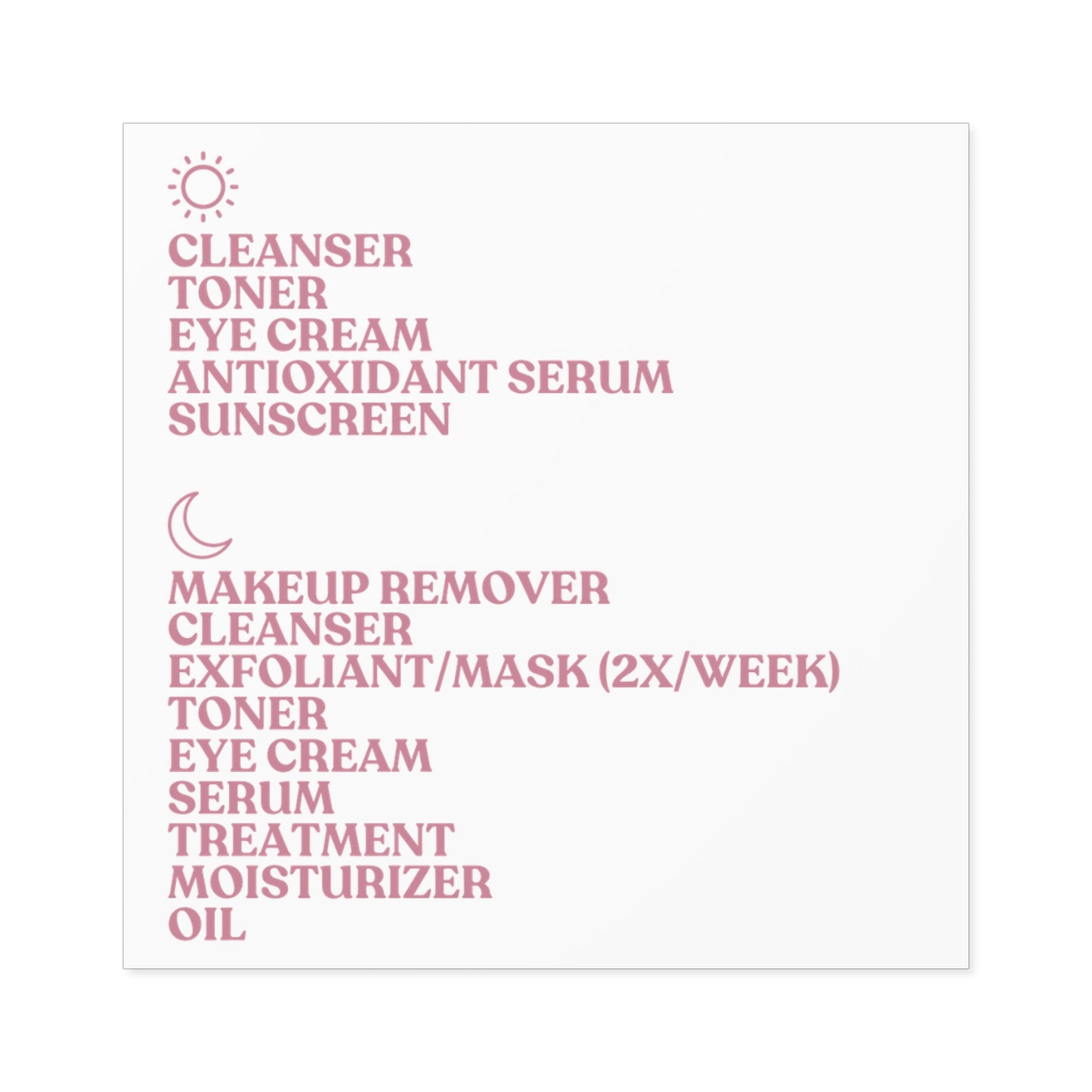 Skincare Order Sticker